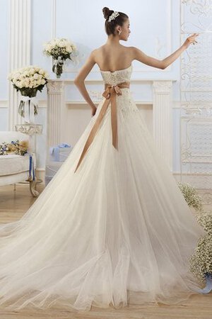 Abito da Sposa in Tulle Senza Maniche A-Line con Fiocco Lunghi