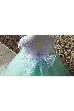 Abito da Cerimonia Bambini in Tulle con Increspature in Pizzo con Nastro con Piega