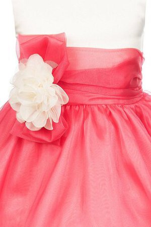 Abito da Cerimonia Bambini con Fiore Al Ginocchio Cerniera in Taffeta con Piega