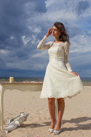 Abito da Sposa Lupetto A-Line Buco Della Serratura Schiena con Fiocco Semplice