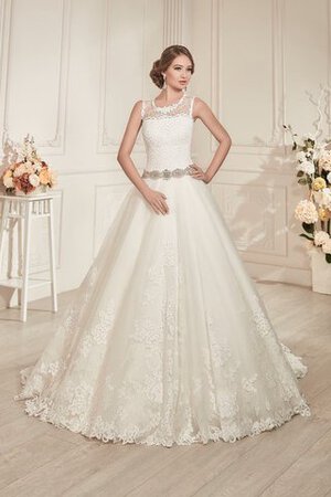 Abito da Sposa A-Line con Perline in Pizzo Classico in Pizzo