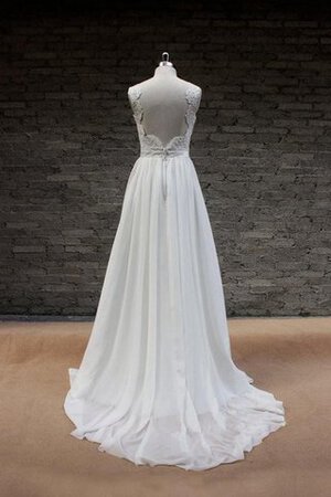 Abito da Sposa con Bottone Schiena Nuda in Pizzo in Chiffon a Riva