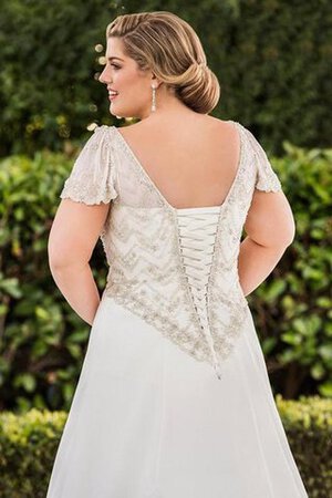 Abito da Sposa Cappellino Allacciato con Perline Naturale Senza Maniche