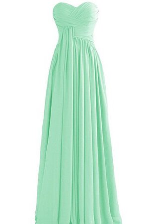 Abito da damigella con Festone Naturale in Chiffon con Piega Cerniera