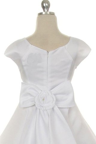 Abito da Cerimonia Bambini A Terra con Fiore Alta Vita A-Line in Taffeta