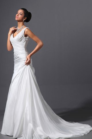 Abito da Sposa A-Line Allacciato Moderno Coda A Strascico Corto Sensuale