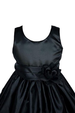 Abito da Cerimonia Bambini in Taffeta Senza Maniche con Fiore con Increspature