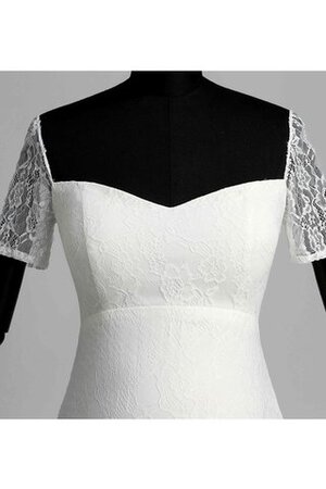 Abito da Sposa Lusso Semplice con Manica Corte in Pizzo con Piega