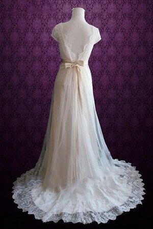 Abito da Sposa in Tulle in Pizzo con Fiocco in Pizzo con Piega