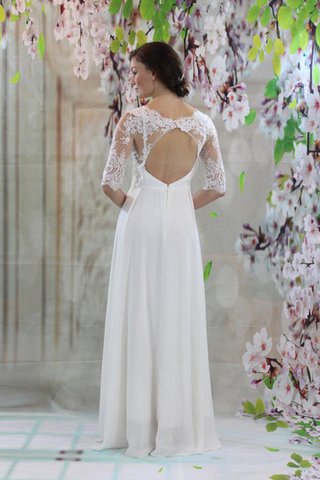 Abito da Sposa con Piega Semplice Tondo V-Scollo in Chiffon