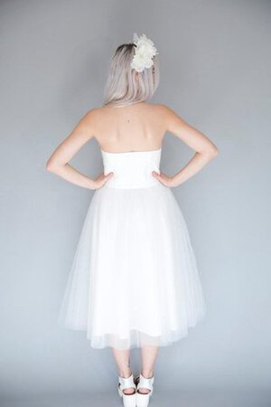 Abito da Sposa in Tulle Sotto Ginocchio Cuore con Piega Cerniera