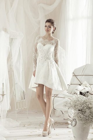 Abito da Sposa con Fusciacca in Pizzo con Applique Moderno con Fiocco