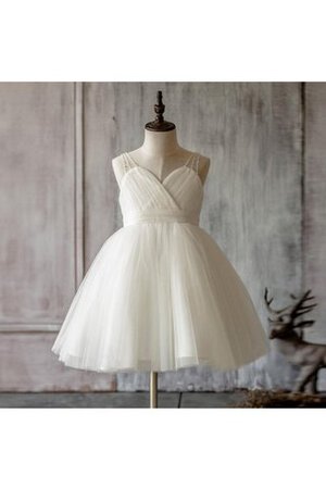 Abito da Cerimonia Bambini Alta Vita con Increspature Cuore Conotta Ball Gown