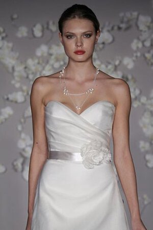 Abito da Sposa con Fiore con Festone in Organza con Fusciacca A-Line