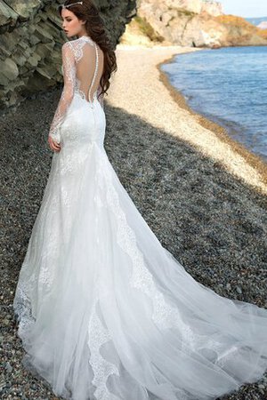 Abito da Sposa Sensuale in Tulle con Maniche Lunghe in Pizzo in Pizzo