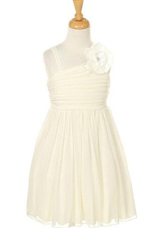Abito da Cerimonia Bambini con Fiore A-Line Senza Maniche con Increspato