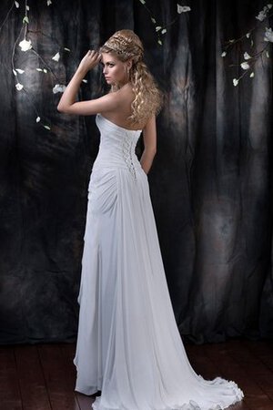 Abito da Sposa Moda con Festone in Chiffon con Spacco Davanti Tubino