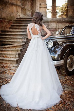 Abito da Sposa Lungo Buco Della Serratura Schiena Naturale con Applique A Terra