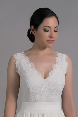 Abito da Sposa in Pizzo con Fiocco con Piega Cerniera con Nastro