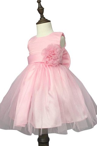 Abito da Cerimonia Bambini Ball Gown con Fiore Al Ginocchio Senza Maniche Alta Vita