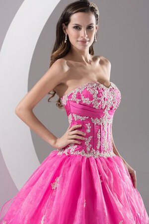 Abito Quinceanera con Applique con Increspato Cuore Radiosa con Piega