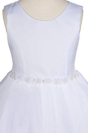 Abito da Cerimonia Bambini Senza Maniche Tondo A-Line con Fiore in Tulle