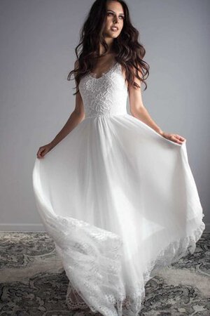 Abito da Sposa in Pizzo in Chiffon Vintage All Aperto Shiena Sheer