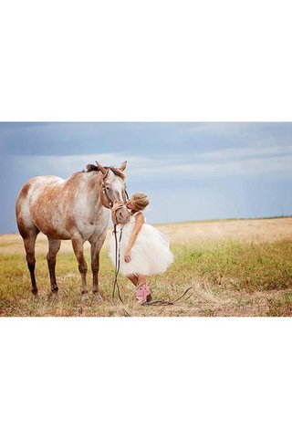 Abito da Cerimonia Bambini con Nastro in Tulle Alta Vita Al Ginocchio con Perline