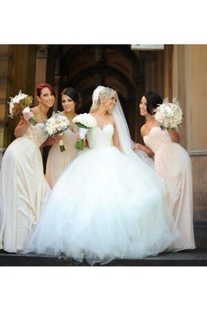 Abito da Sposa in Tulle Naturale Radiosa Senza Maniche Spazzola Treno