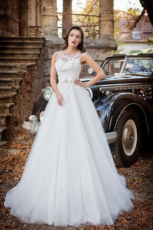 Abito da Sposa Lungo Buco Della Serratura Schiena Naturale con Applique A Terra