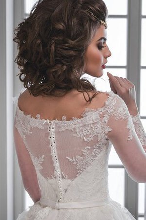 Abito da Sposa in Tulle Fuori dalla spalla con Applique con Maniche Lunghe A-Line