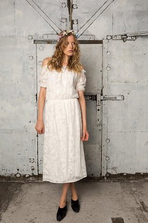 Abito da Sposa Naturale in Pizzo in Pizzo A-Line Formale E Informale