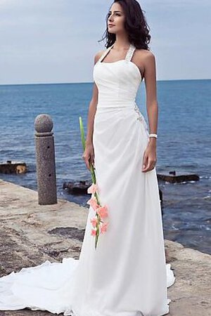 Abito da Sposa con Perline Tubino Naturale Anello a Riva