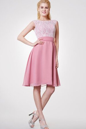 Abito da damigella in Pizzo in Chiffon con Piega Mini con Nastro