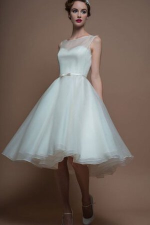 Abito da Sposa in Organza con Bottone A-Line Formale E Informale Largo