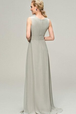 Abito da damigella con Piega A-Line Cerniera con Festone in Chiffon