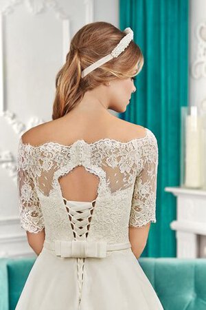 Abito da Sposa in Pizzo in Pizzo A-Line Allacciato con Fiocco