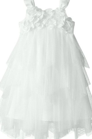 Abito da Cerimonia Bambini Senza Maniche A-Line con Fiocco in Tulle con Fiore