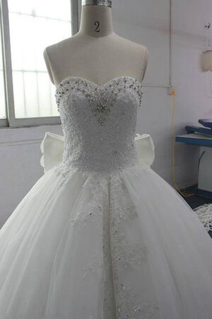 Abito da Sposa con Paillette con Fiocco con Perline in Paillette Allacciato