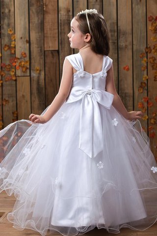 Abito da Cerimonia Bambini con Fiore con Increspato in Tulle A-Line