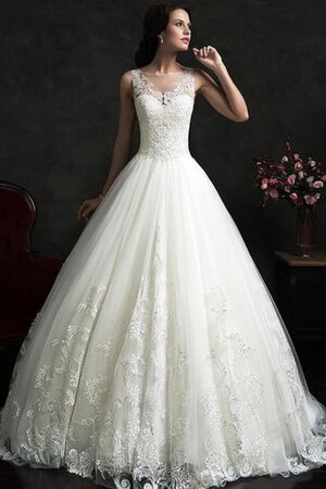 Abito da Sposa decorato con Applique Coda A Strascico Corto Moderno Conotta