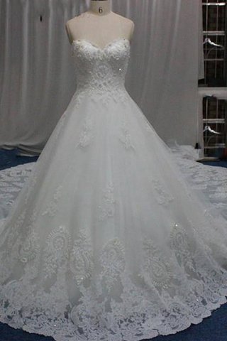 Abito da Sposa in Taffeta in Raso in Tulle Allacciato con Paillette