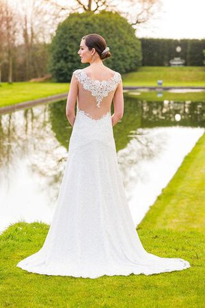 Abito da Sposa A-Line in Pizzo Lunghi Lusso Tubino