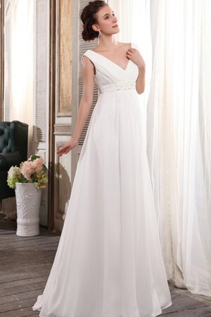 Abito da Sposa Stravagante in Chiffon Cerniera Senza Strap A-Line