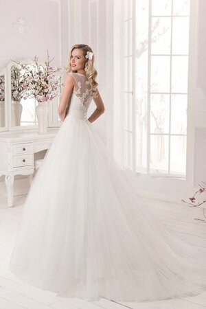 Abito da Sposa Lunghi Senza Maniche con Fiore con Applique Largo