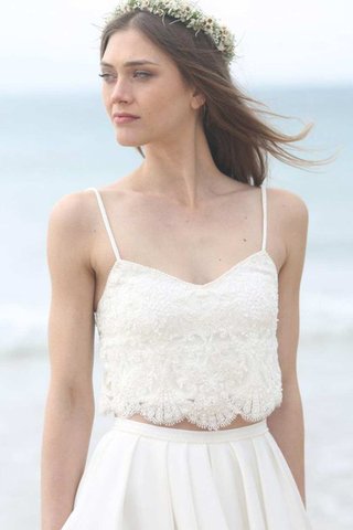 Abito da Sposa con Piega due Pezzi con Perline Formale E Informale in Tulle