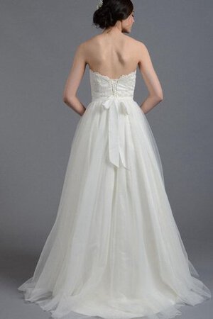 Abito da Sposa con Perline A-Line Naturale A Terra Cuore