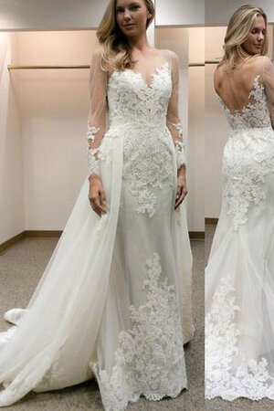 Abito da Sposa A-Line Tubino decorato Lusso con Piega