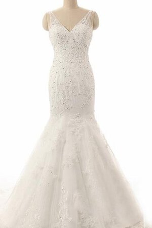 Abito da Sposa Senza Maniche Pomposo Lusso Sexy in Tulle