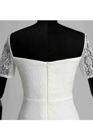 Abito da Sposa Lusso Semplice con Manica Corte in Pizzo con Piega